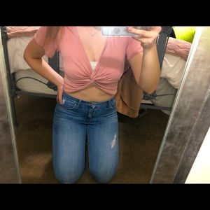Rose pink crop top